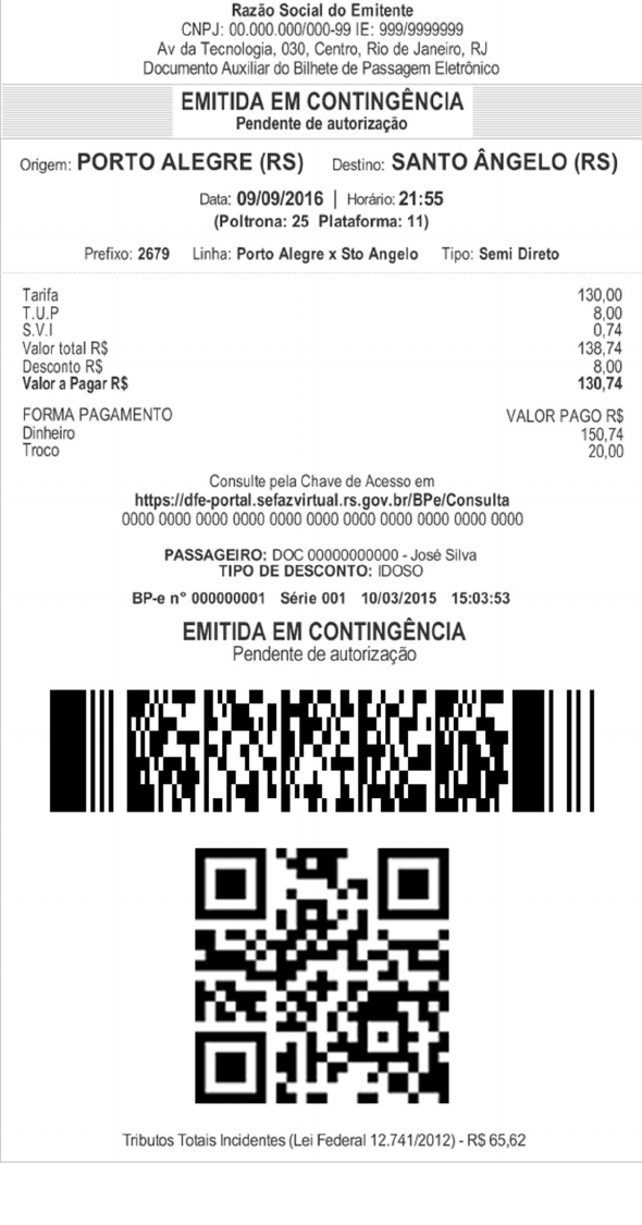 Modelo oficial de impressão do DABPE em tamanho reduzido e contingência off-line