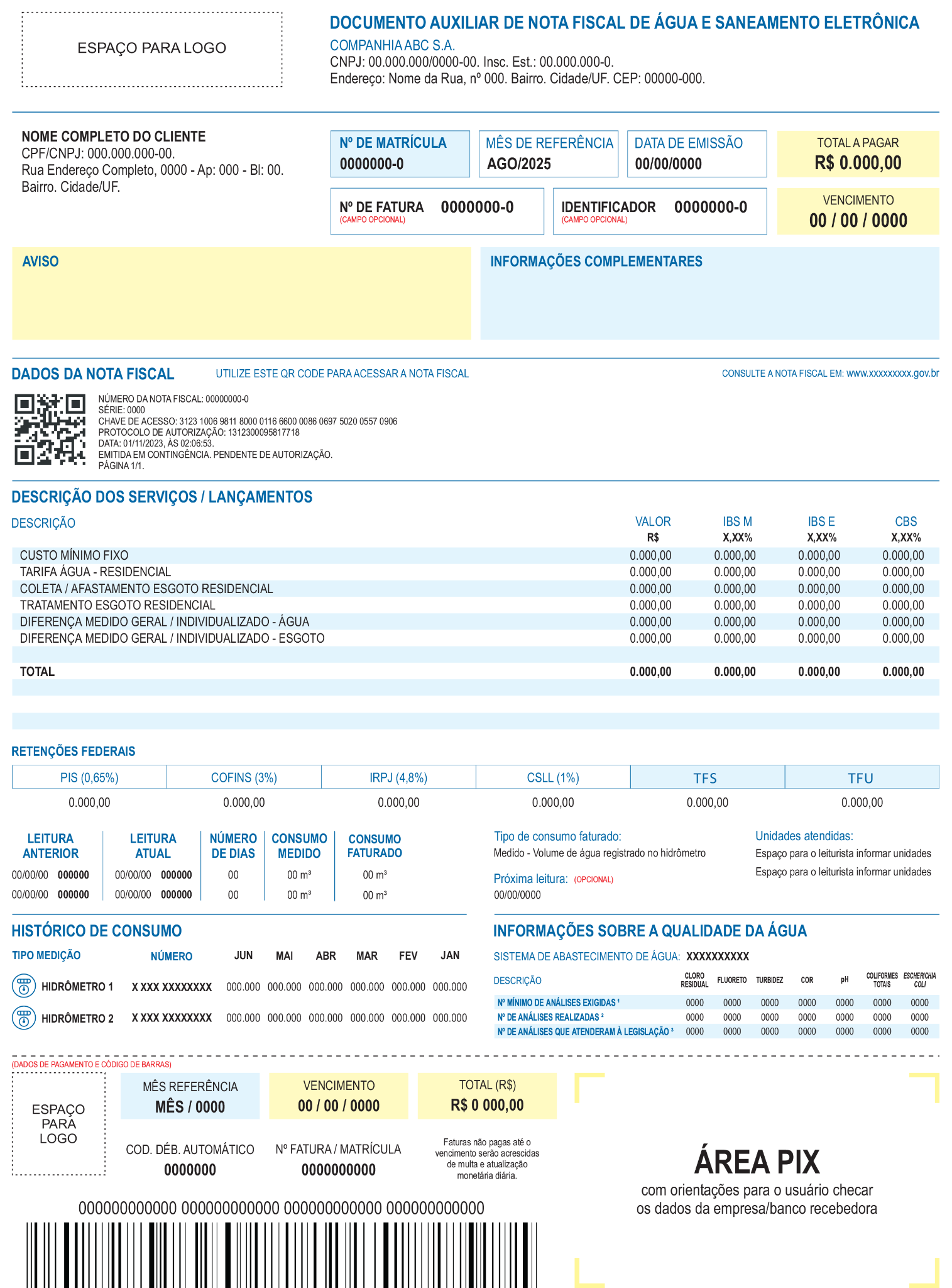 Modelo oficial A4 do DANFAG, opção 1