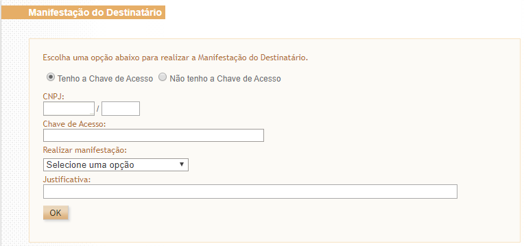 Manifestação destinatário